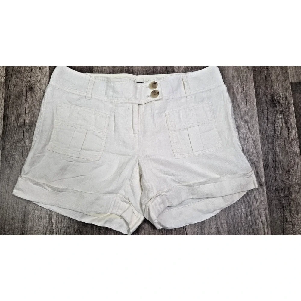 The Limited Linen Lined Shorts Pockets Ivory Size 6 - Picture 1 of 7